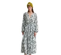 Druckkleid MARC O'POLO "aus Cupro-Viskose-Mix", Damen, Gr. 42, Normalgrößen, silber (light blau), Obermaterial: 50% Cupro, 50% Viskose; Futter: 100% Viskose, bedruckt, relaxed fit wadenlang, Rundhals,