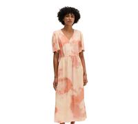 Druckkleid MARC O'POLO "aus fließendem Viskose-Twill", Damen, Gr. 42, Normalgrößen, rosa (light pink), Obermaterial: 100% Viskose, bedruckt, figurbetont wadenlang, V-Ausschnitt, normaler Saum, Kleider