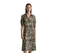 Druckkleid MARC O'POLO "aus Premium Viskose-Stretch", Damen, Gr. 34, Normalgrößen, schwarz braun, Obermaterial: 97% Viskose, 3% Elasthan, bedruckt, figurbetont wadenlang, normaler Saum, Kleider Druckk