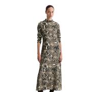 Druckkleid MARC O'POLO "aus Premium Viskose-Stretch", Damen, Gr. 34, Normalgrößen, schwarz braun, Obermaterial: 97% Viskose, 3% Elasthan, bedruckt, figurbetont wadenlang, normaler Saum, Kleider Druckk