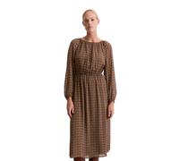 Druckkleid MARC O'POLO "aus Viskose-Crêpe", Damen, Gr. 34, Normalgrößen, braun (medium braun), Obermaterial: 100% Viskose. Futter: 100% Viskose, bedruckt, wadenlang, Rundhals, elastischer Bund, Kleide