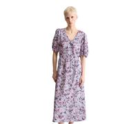 Druckkleid MARC O'POLO DENIM "aus Viskose-Mix mit Crinkle-Effekt", Damen, Gr. L, Normalgrößen, 3/4 Arm, bunt (light blau), Obermaterial: 73% Viskose, 27% Baumwolle, bedruckt, relaxed fit wadenlang, el