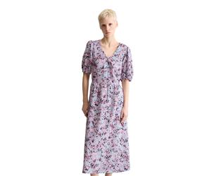 Druckkleid MARC O'POLO DENIM "aus Viskose-Mix mit Crinkle-Effekt", Damen, Gr. L, Normalgrößen, light blau, Obermaterial: 73% Viskose, 27% Baumwolle, bedruckt, relaxed fit wadenlang, elastischer Bund,