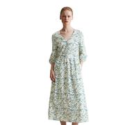 Druckkleid MARC O'POLO DENIM "aus Viskose-Mix mit Seersucker-Effekt", Damen, Gr. S, Normalgrößen, 3/4 Arm, blau (medium blau), Obermaterial: 73% Viskose, 27% Baumwolle, unifarben, regular fit wadenlan