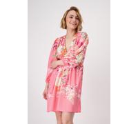 Druckkleid MONARI "Kleid Blumenverlauf allov.", Damen, Gr. 38, N-Gr, rosa (coral pink gemustert), Web, Obermaterial: 55% Baumwolle, 45% Modal, geblümt, gemustert, mehrfarbig, regular fit ca. Mitte Obe