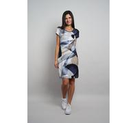 Druckkleid SEIDEL MODEN, Damen, Gr. 54, N-Gr, jeans, Jersey, Obermaterial: 94% Viskose, 6% Elasthan, bedruckt, körpernah kniefrei, Rundhals, kontrastfarben, Kleider Druckkleid, mit grafischem Muster -