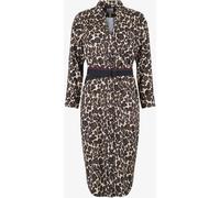 Druckkleid SPORTALM KITZBÜHEL, Damen, Gr. 44, N-Gr, beige braun gemustert, Web, Obermaterial: 97% Viskose, 3% Elasthan, animal-print, gemustert, mehrfarbig, regular fit knielang, V-Ausschnitt, eingese