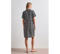 Druckkleid STREET ONE, Damen, Gr. 38, N-Gr, clay sand, Web, Obermaterial: 88% Viskose, 12% Polyamid, gemustert, lässig geschnitten knieumspielend, V-Ausschnitt, abgesteppte Kante, Kleider Druckkleid,