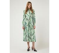 Druckkleid Y.A.S "YASASINA LS LONG SHIRT DRESS S. NOOS", Damen, Gr. 38, N-Gr, pristine aop:zelly, Web, Obermaterial: 100% Viskose, bedruckt, lang, hoch geschlossener Ausschnitt, Kleider Druckkleid, So