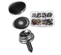 Druckknöpfe 15mm Schwarz Druckknöpfe für Lederhandwerksjacke Handtasche Brieftasche