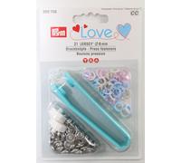 Prym Love Druckknöpfe Jersey 8mm rosa, hellblau, perle