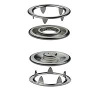 Druckknöpfe Jersey wählbar 8,5 mm bis 21 mm 100 Stück Jersey Snaps Metallknöpfe Nähzubehör Buttons (Silber, 15 mm)