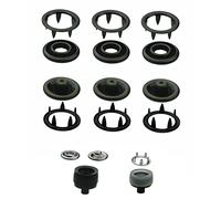 Druckknöpfe Jersey wählbar von 8,5 mm bis 10,5 mm + Einsatzwerkzeug von ISTA TOOLS passend in die Prym Vario-Zange + 50 Stück Jersey-Snaps, Metallknöpfe, Messing rostfrei (Größe 9,5 mm)