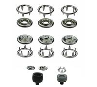 Druckknöpfe Jersey wählbar von 8,5 mm bis 10,5 mm + Einsatzwerkzeug von ISTA TOOLS passend in die Prym Vario-Zange + 50 Stück Jersey-Snaps, Metallknöpfe, Messing rostfrei & nickelfrei (Größe 9,5 mm)