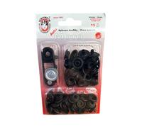 Druckknöpfe Nähfrei Druckknopf Anorak, Sport, Camping Knöpfe 15mm (Schwarz, dicke Stoffe (Sport, Camping))