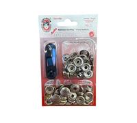 Druckknöpfe Nähfrei Druckknopf Anorak, Sport, Camping Knöpfe 15mm (Silber, dicke Stoffe (Sport, Camping))