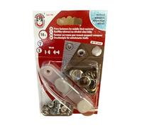 Druckknöpfe Nähfrei Druckknopf Anorak, Sport, Camping Knöpfe 15mm (Silber, mittelstarke Stoffe (Anorak))