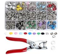 Druckknöpfe Ohne Nähen 200 Stück Set - Bunte Metall Druckknöpfe Mit Zange, Robuste Druckknöpfe Metall Für Jacken, Jersey, Taschen Und DIY Handarbeiten