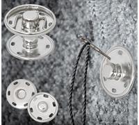 Druckknöpfe zum Aufnähen 20 Paare - S-Feder 8 mm bis 25 mm Druckknopf zum Annähen Snaps Button viele Farben (Silber, 25 mm)