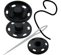 Druckknöpfe zum Aufnähen 20 Paare - S-Feder 8 mm bis 25 mm Druckknopf zum Annähen Snaps Button viele Farben (Schwarz, 25 mm)