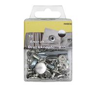 Druckknopf 15mm Kugelkopf 10 Stück "Anorak"