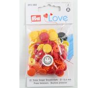 PRYM Druckknöpfe Color Snaps Yellow/Red/Orange 13,6 mm
