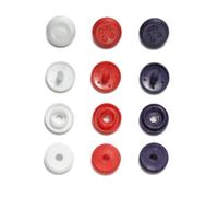 Prym 393603 Love Color Snaps Mini Annähoptik r/w/m Druckknopf, Kunststoff, weiß, rot, marine, 9 mm