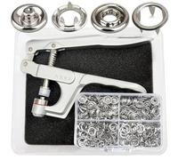 Druckknopf mit Zange Metall Jersey Druckknöpfe Φ10mm, Nähfrei Buttons Hohle Feste Knöpfe Prong Schnalle Kam Snaps für DIY Kleidung Taschen