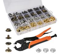 Druckknopf Set Mit Zange, 100 Sätze Druckknöpfe Metall 15mm, Verstellbares Robustes Druckknopf Setter Werkzeug, FüR Bootsabdeckungen, Reparieren Von Segeltuch, NäHen, Leder, DIY Craft