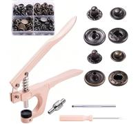 Druckknopf Set mit Zange 40set, Druckknöpfe mit Zange, Φ15mm Messing Druckknöpfe Schwarz +Bronze für alle Arten DIY Kleidung Basteln Lederhandwerks