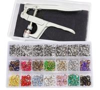 Druckknopf Set mit Zange, Φ9.5mm 280set Jersey Druckknöpfe Metall Nähzubehör Buttons Knöpfe zum Annähen Werkzeug Jersey Snaps für DIY Basteln Stoff, Kleidung Taschen