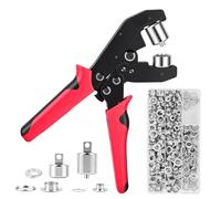 Druckknopf Set mit Zange: Ösen Set 6 mm und 10 mm für Planen und Bootsabdeckungen, professionelle Druckknopfzange mit Ratschenmechanismus & Ösenzange mit 500 Stück und austauschbaren Köpfen