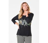 Print-Shirt GOLDNER "Shirt", Damen, Gr. 40, schwarz, Obermaterial: 95% Viskose CV. 5% Elasthan EL., normal, Tubular, Shirts, stretchbequemer Viskosejersey (68644938-40) schwarz