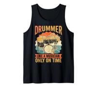 Drummer Like a Musician Only On Time Vintage Sunset Schlagzeug Tank Top