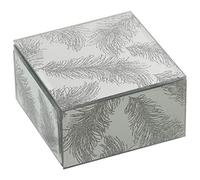 DRW Schmuckkästchen, rechteckig, verspiegelt, 12 x 12 x 6,5 cm, silberfarben