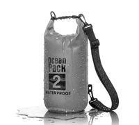 Dry Bag Wasserdichter Rucksack, Rollverschluss und Schultergurt, wasserdichte Handy-Tasche und Gürteltasche für Meer, Boot, Angeln, Rafting, Strand, Wassersport, grau, Borsa 2l, Wasserdichter Beutel