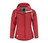 Dry Fashion Damen Funktionsjacke Greetsiel - Outdoor Jacke Damen Reißverschluss Jacke Atmungsaktiv Winddicht Wasserdicht in Rot-Melange Größe 38