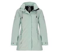 Dry Fashion Damen Funktionsmantel Leer mit abnehmbarer Kapuze - Taillierte Funktionsjacke wasserdicht und winddicht in Hellblau Größe 52