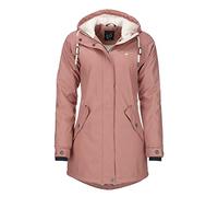 Dry Fashion Damen Regenmantel Malmö - Frauen Regenjacke Jacke mit Kapuze Lang Winddicht Wasserdicht Gefüttert mit Teddyfleece in Rosa Größe 52