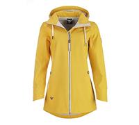 Dry Fashion Damen Softshell Mantel Sellin Meliert - Softshell-Jacke Outdoorjacke Atmungsaktiv Kapuze Wind- und Wasserabweisend in Gelb Größe 40