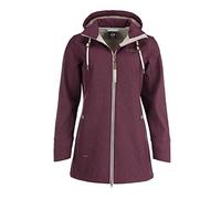 Dry Fashion Damen Softshell Mantel Sellin Meliert - Softshell-Jacke Outdoorjacke Atmungsaktiv Kapuze Wind- und Wasserabweisend in Beere Größe 40