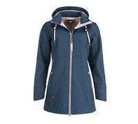 Dry Fashion Damen Softshell Mantel Sellin Meliert - Softshell-Jacke Outdoorjacke Atmungsaktiv Kapuze Wind- und Wasserabweisend in Navy Größe 42
