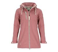 Dry Fashion Damen Softshellmantel Büsum mit abnehmbarer Kapuze - Melierte Softshelljacke mit Fleece-Innenfutter in Altrosa Größe 46