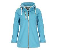 Dry Fashion Damen Softshellmantel Büsum mit abnehmbarer Kapuze - Melierte Softshelljacke mit Fleece-Innenfutter in Türkis Größe 50