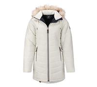 Dry Fashion Damen Steppmantel Wintermantel Göteborg - Gefütterte Steppjacke mit abnehmbare Kapuze_Farbe:beige_Größe:36