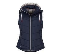 Dry Fashion Damen Steppweste Rügen mit abnehmbarer Kapuze - Leichte Weste mit taillierten Schnitt in Navy Größe 36