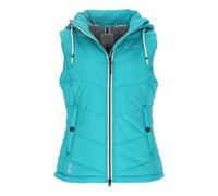 Dry Fashion Damen Steppweste Rügen mit abnehmbarer Kapuze - Leichte Weste mit taillierten Schnitt in Türkis Größe 38