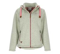 Dry Fashion Damen Wollfleece-Jacke Poel mit Kapuze - Windabweisende Fleecejacke mit tailliertem Schnitt in Mint Melange Größe 52