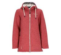 Dry Fashion Damen Wollfleece-Mantel Amsterdam mit taillierten Schnitt - Fleecemantel mit verstellbarer Kapuze in Altrosa Melange Größe 40