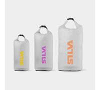 Drybag-Set / wasserdichte Packtaschen Silva TPU, 70D, 3/6/12 Liter, mit Stirnlampenhalterung, transparent/gelb/lila/orange, 3er-Pack